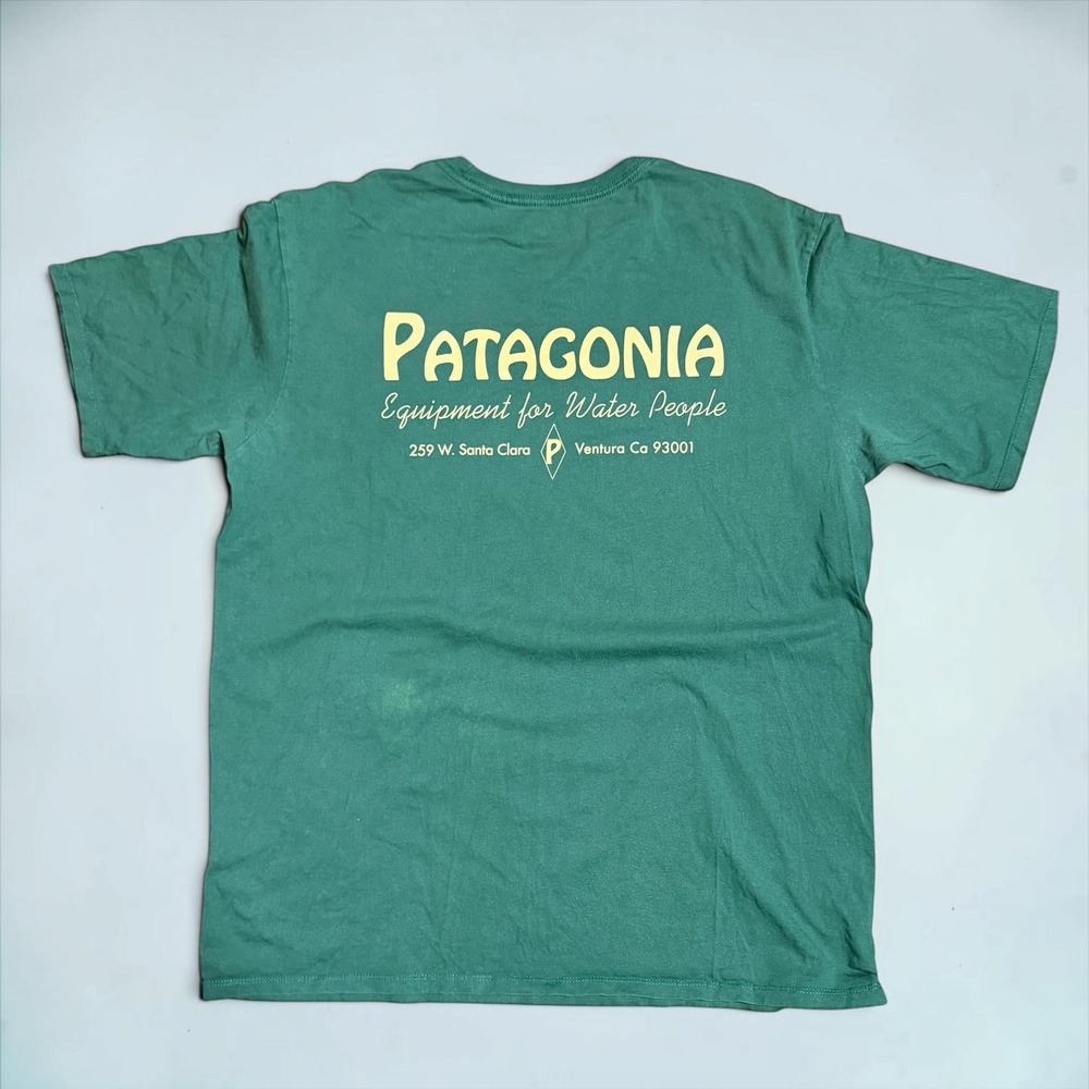 Patagonia Pocket Tee Equipment for Water People Green Large Gorpcore - Picture 2 of 5